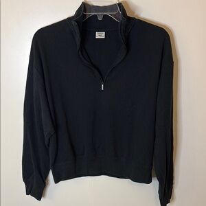 Sunday Best Black Crew Neck Sweater Classic Knit Design